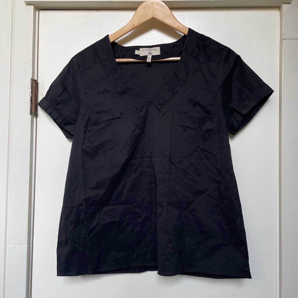 Cotélac Blouse, SZ 3, Plisse Naturale Black.